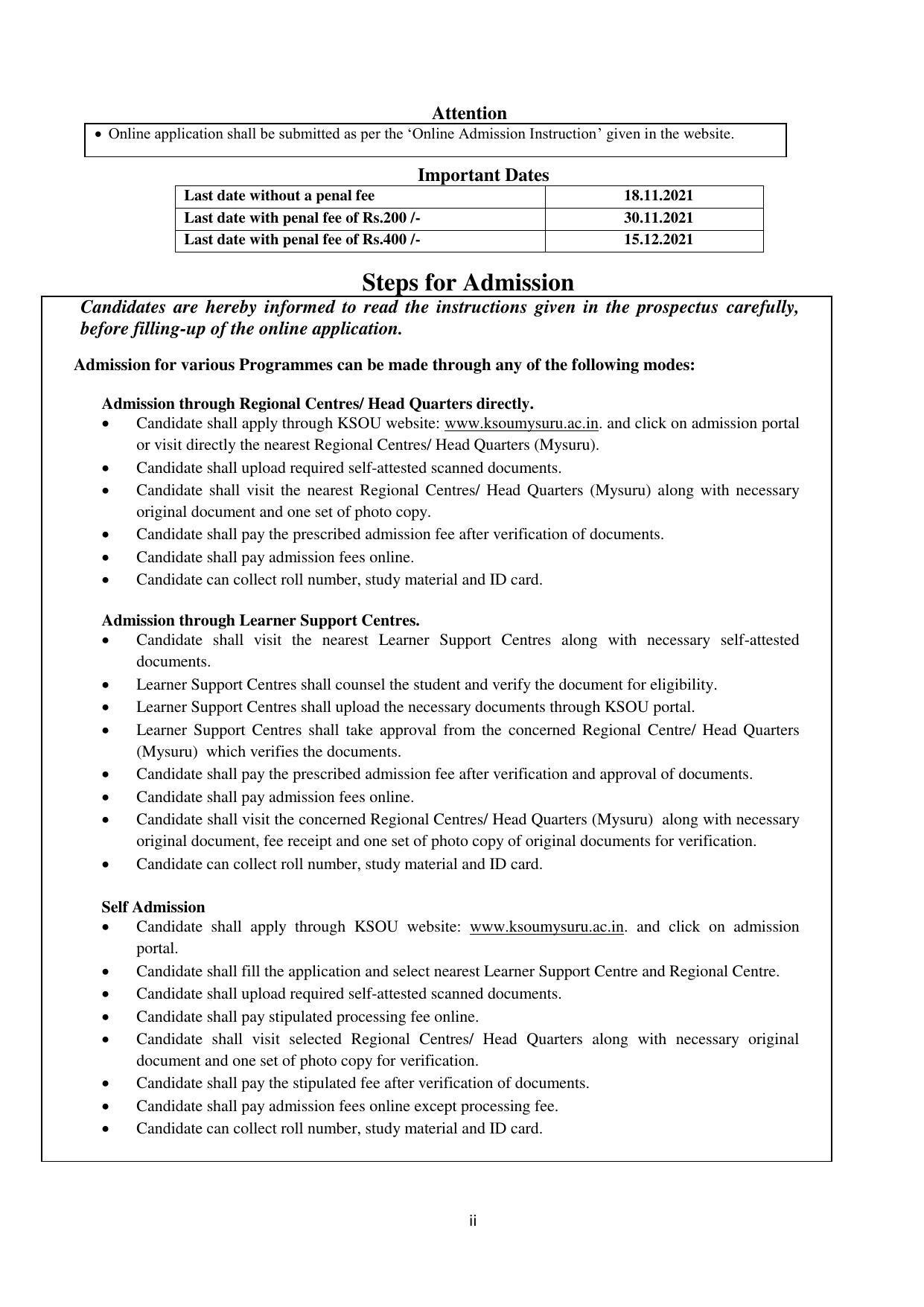 Mysore University, Mysore B.Sc IT Admission 2021-22 - Page 2