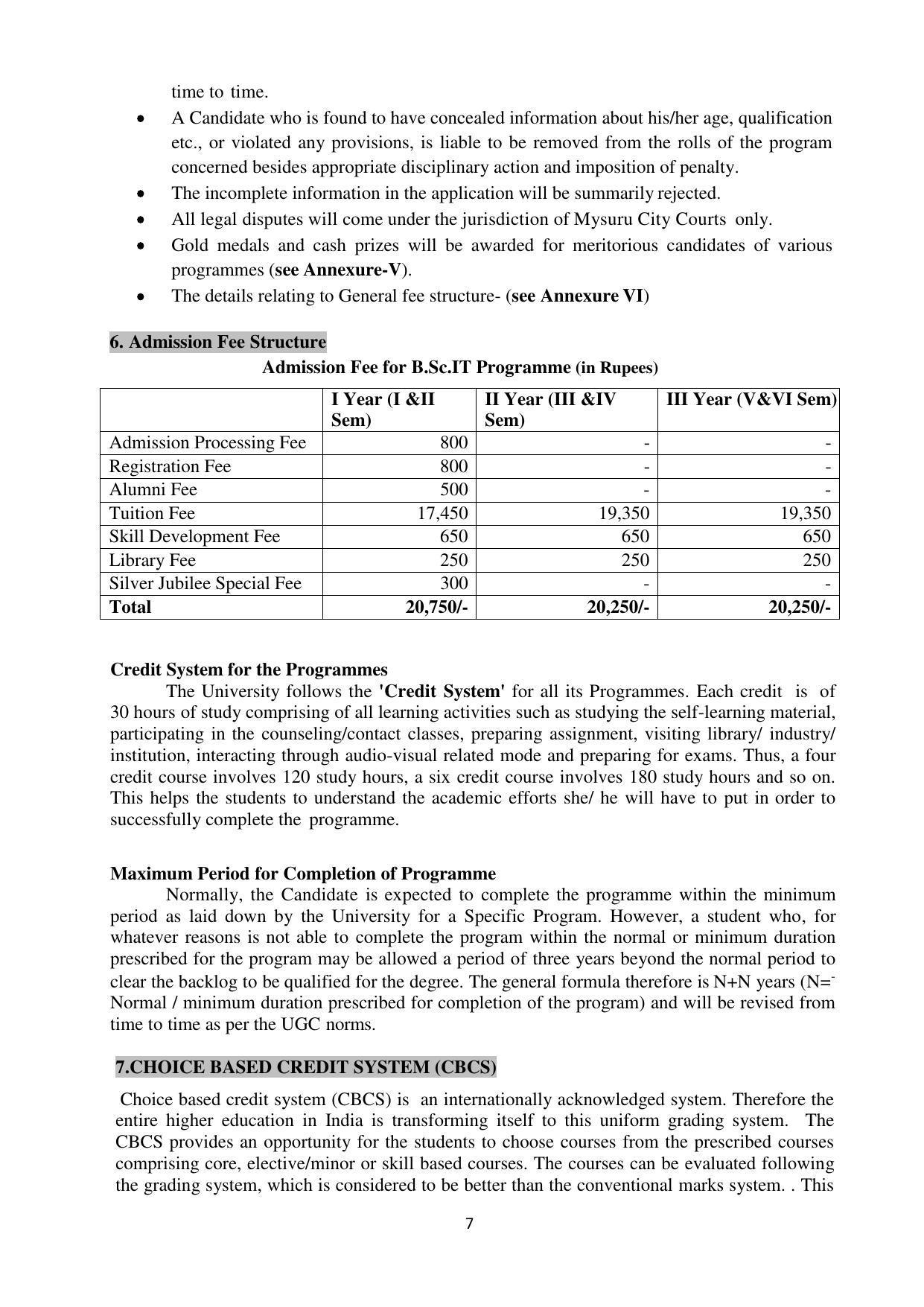 Mysore University, Mysore B.Sc IT Admission 2021-22 - Page 13