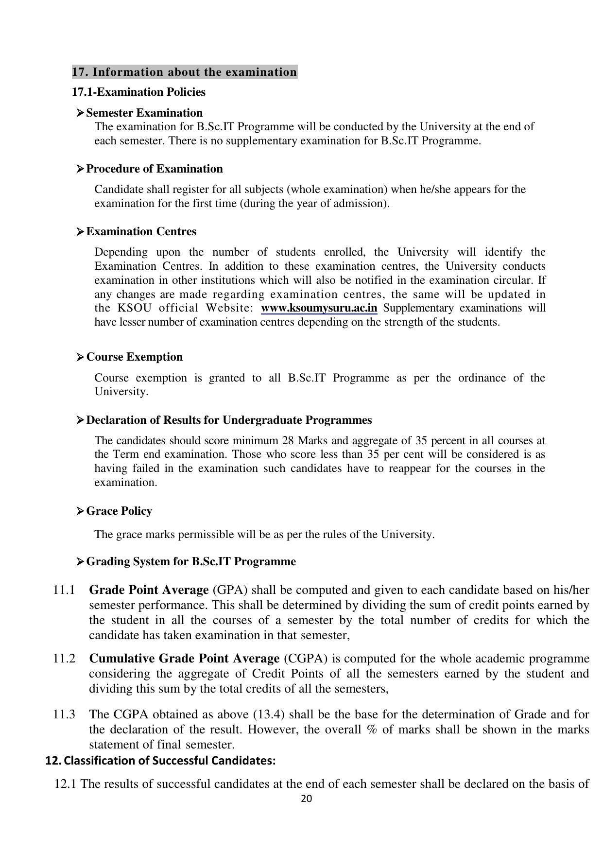 Mysore University, Mysore B.Sc IT Admission 2021-22 - Page 26