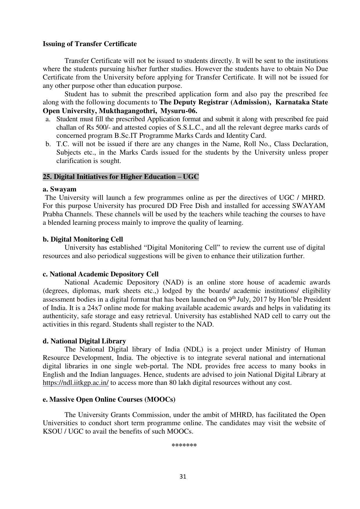 Mysore University, Mysore B.Sc IT Admission 2021-22 - Page 37