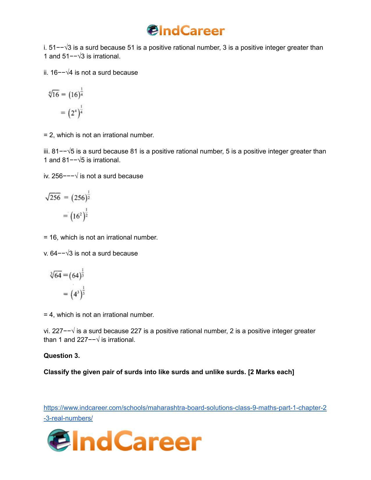 Maharashtra Board Solutions Class 9-Maths (Part 1): Chapter 2.3- Real Numbers - Page 3