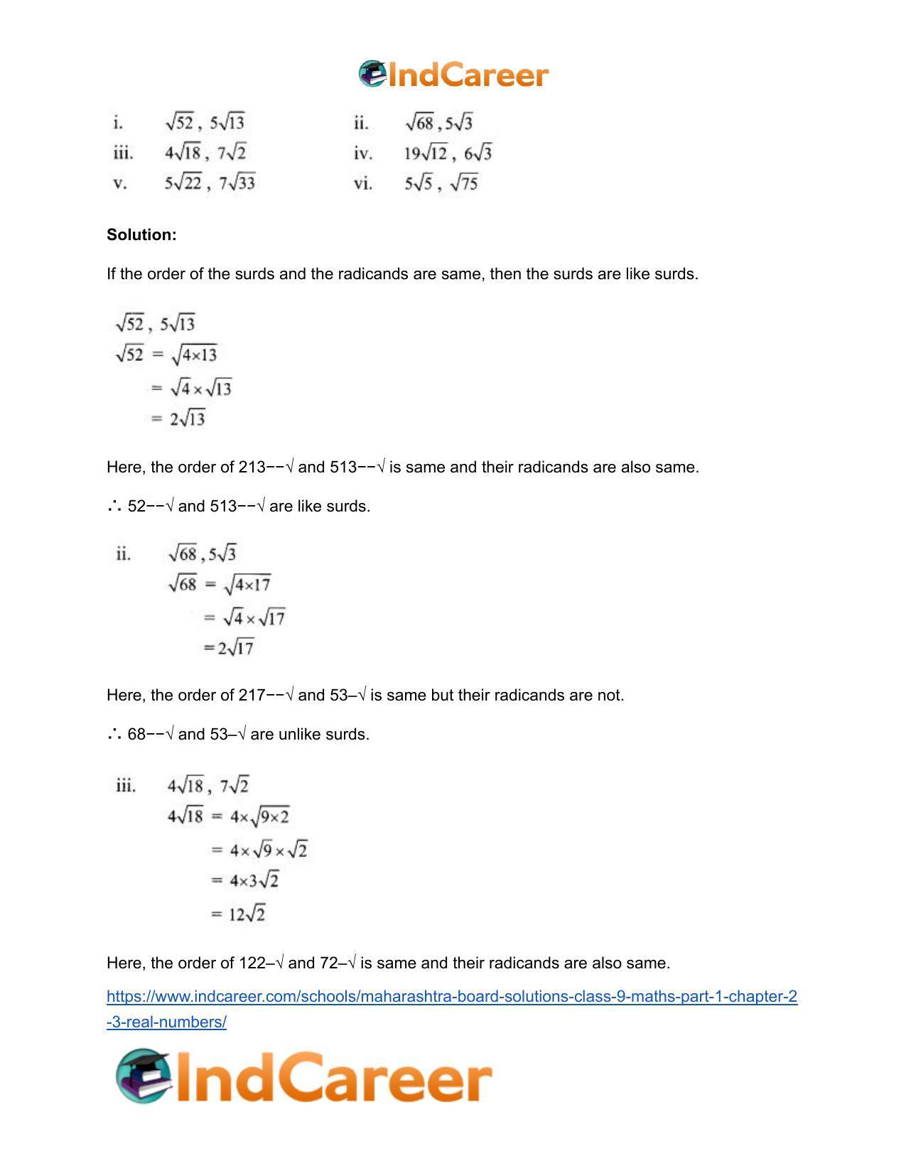 Maharashtra Board Solutions Class 9-Maths (Part 1): Chapter 2.3- Real Numbers - Page 4