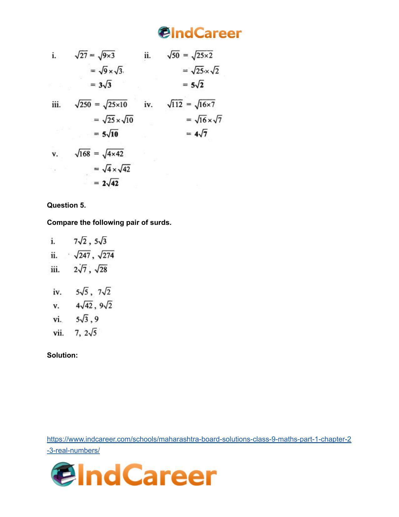 Maharashtra Board Solutions Class 9-Maths (Part 1): Chapter 2.3- Real Numbers - Page 6