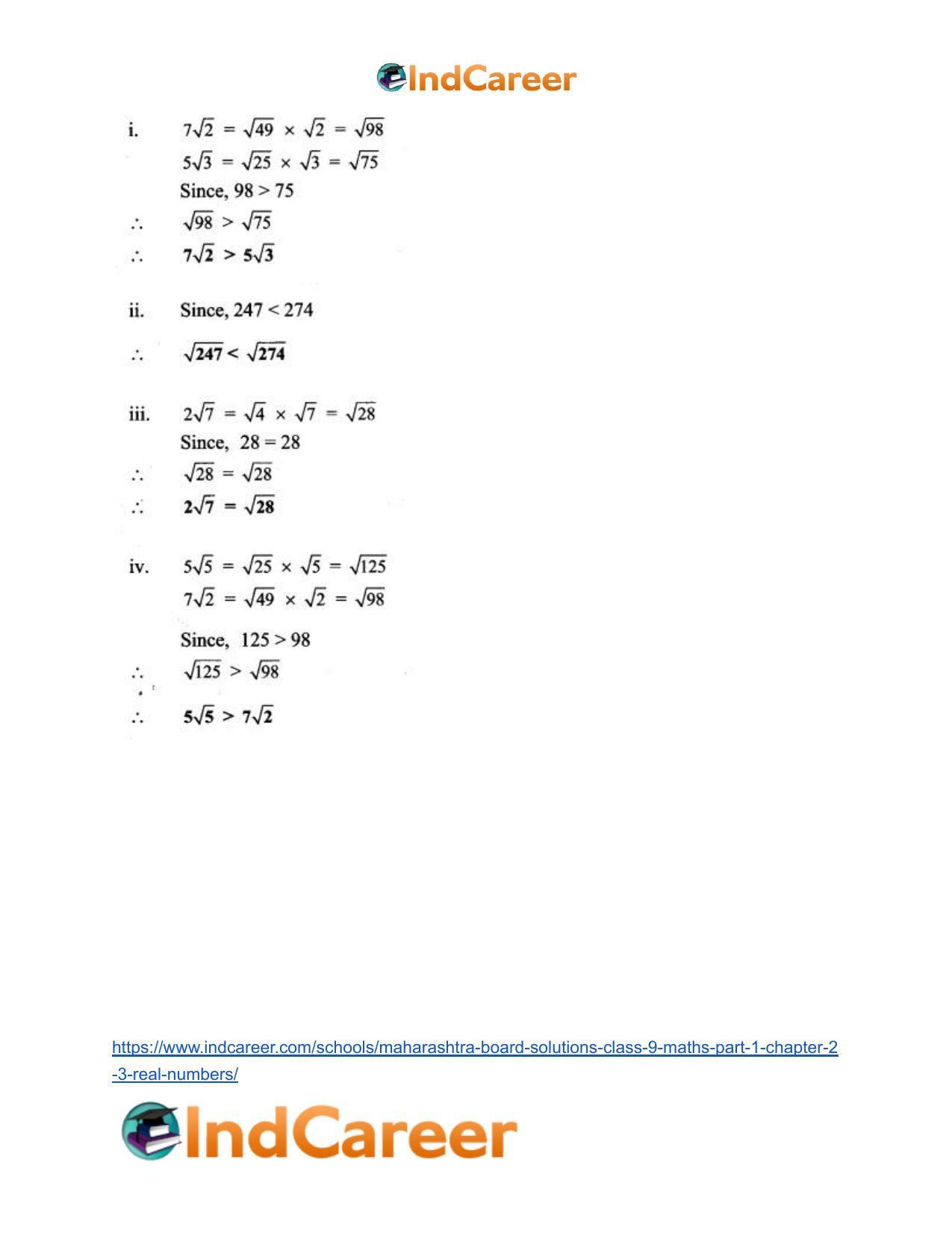 Maharashtra Board Solutions Class 9-Maths (Part 1): Chapter 2.3- Real Numbers - Page 7