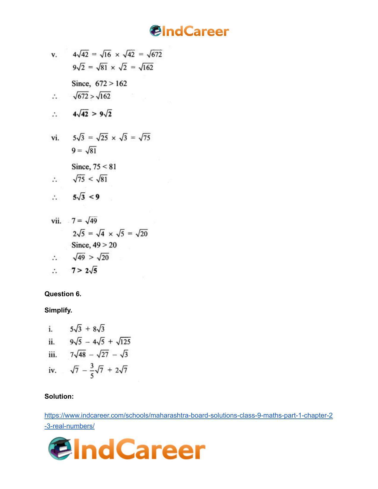 Maharashtra Board Solutions Class 9-Maths (Part 1): Chapter 2.3- Real Numbers - Page 8