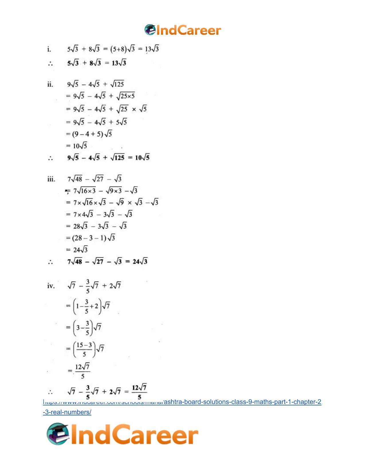 Maharashtra Board Solutions Class 9-Maths (Part 1): Chapter 2.3- Real Numbers - Page 9