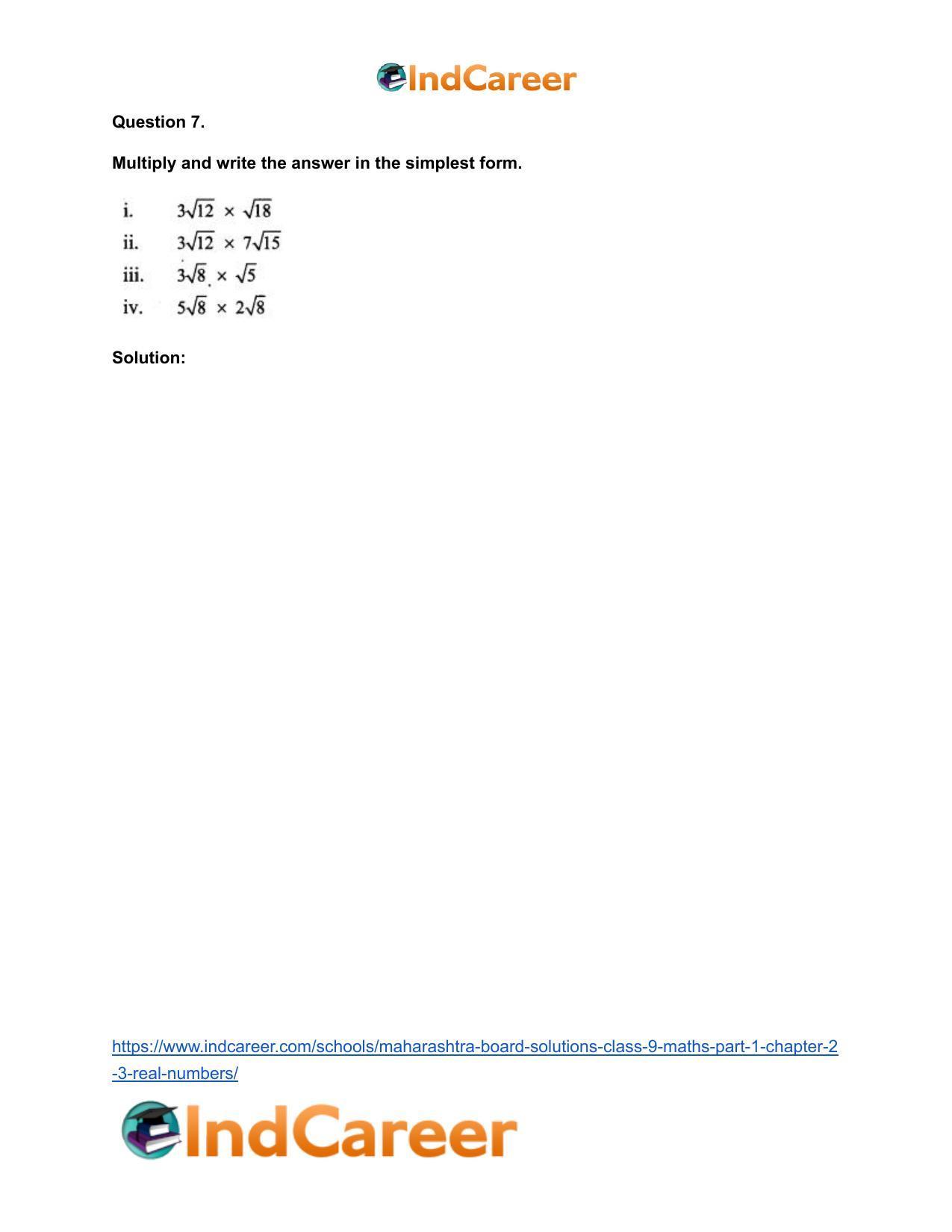 Maharashtra Board Solutions Class 9-Maths (Part 1): Chapter 2.3- Real Numbers - Page 10