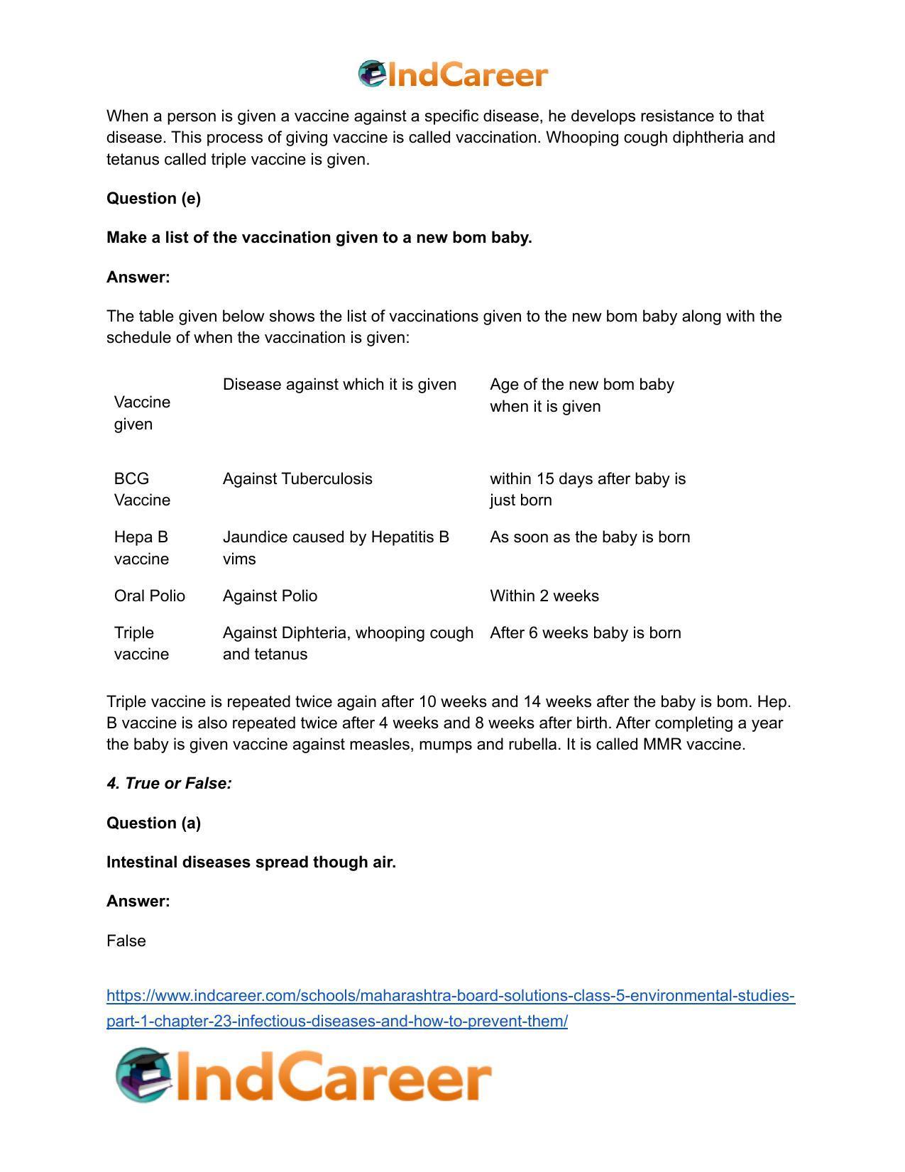 Maharashtra Board Solutions Class 5-Environmental Studies (Part 1): Chapter 23- Infectious Diseases and how to Prevent them - Page 4