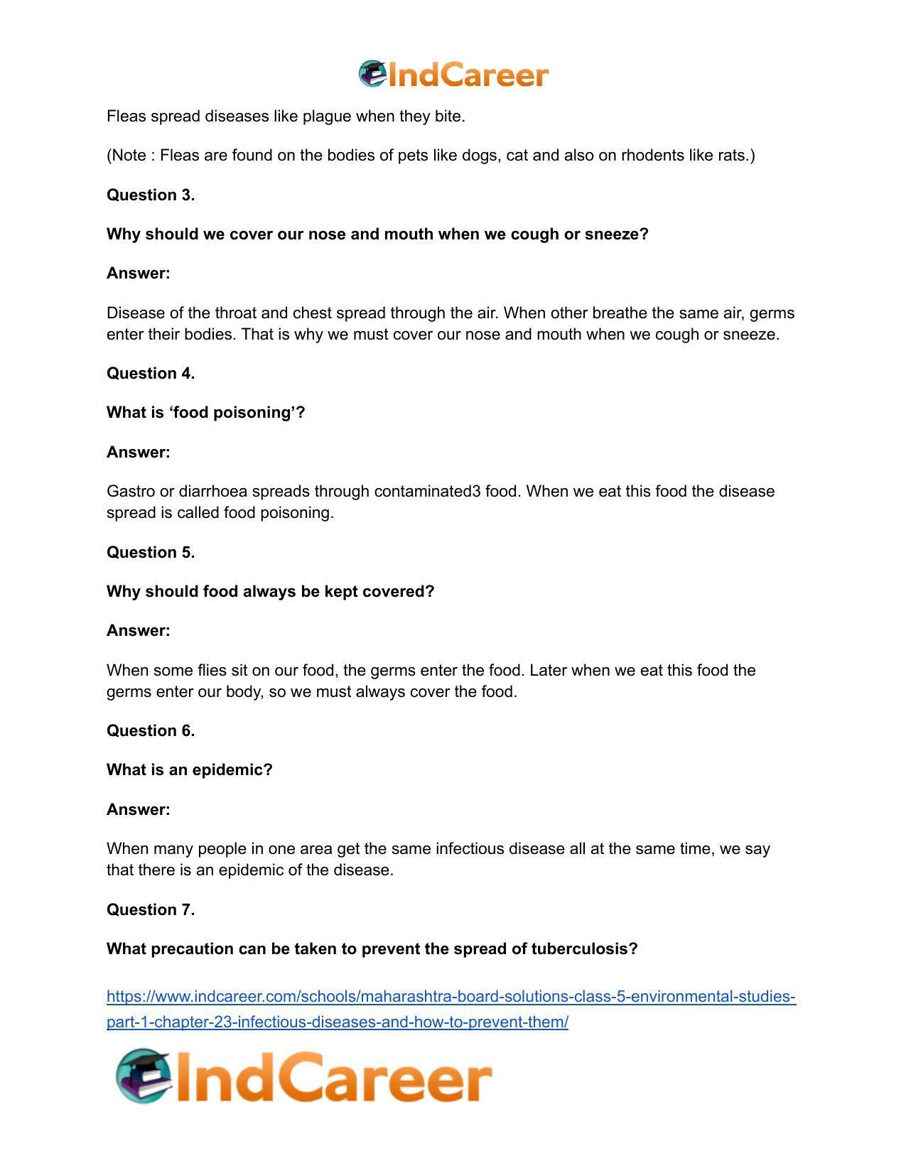 Maharashtra Board Solutions Class 5-Environmental Studies (Part 1): Chapter 23- Infectious Diseases and how to Prevent them - Page 19