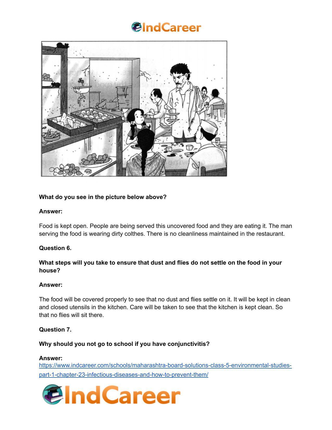 Maharashtra Board Solutions Class 5-Environmental Studies (Part 1): Chapter 23- Infectious Diseases and how to Prevent them - Page 23