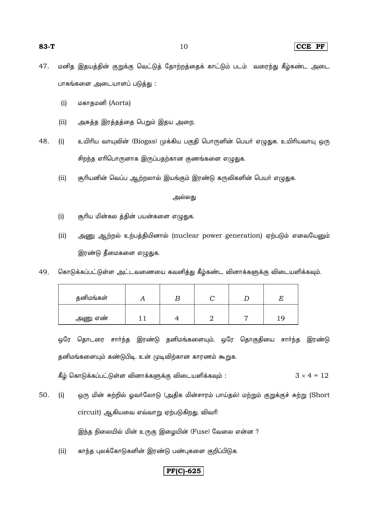 Karnataka SSLC Science (TAMIL Medium) - 83T-C Version_t3 March/April 2019 Question Paper - Page 10