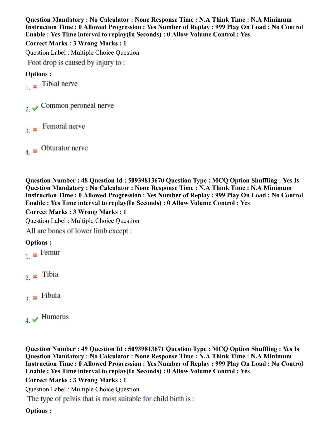 BHU RET Anatomy 2020 Question Paper - Page 31