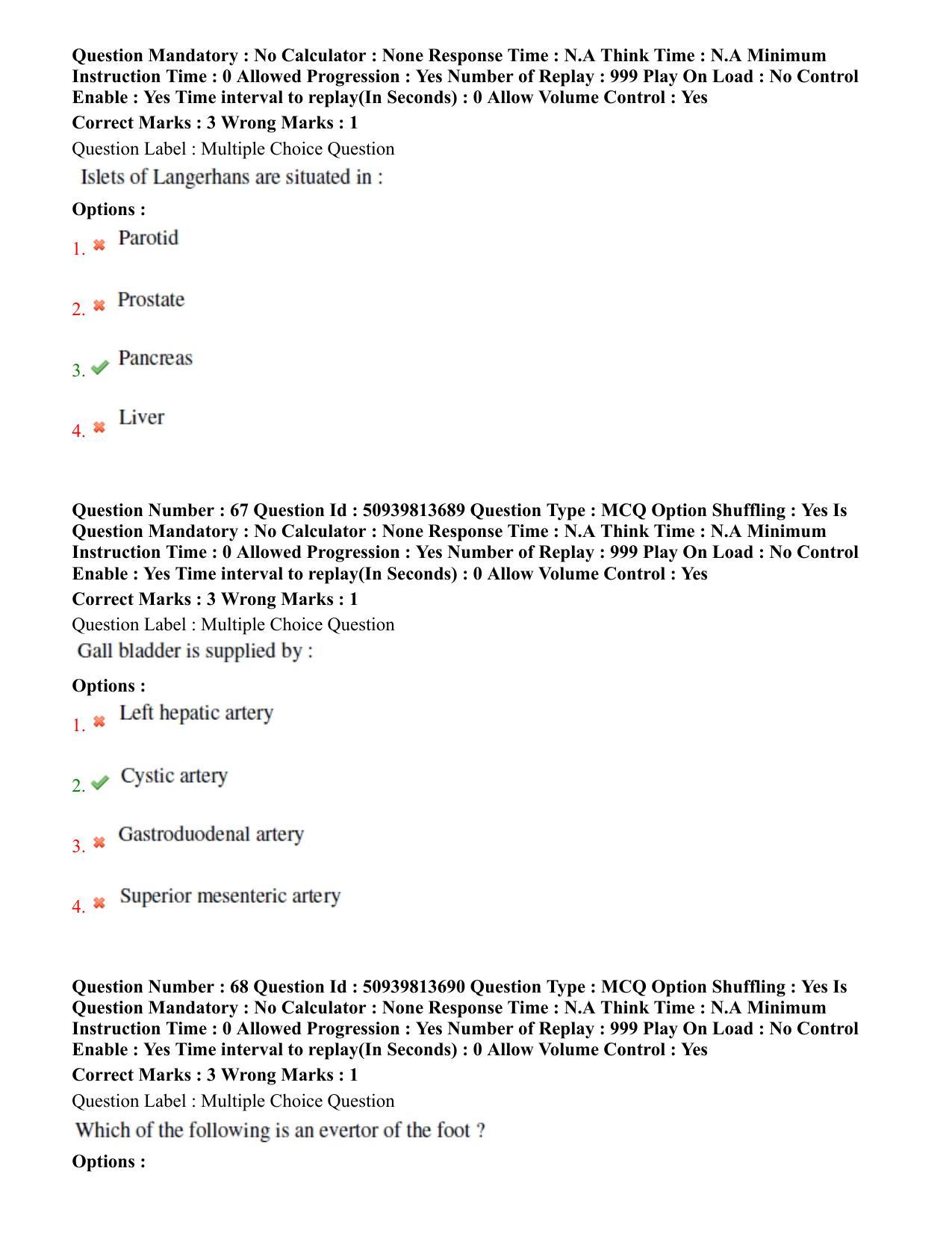 BHU RET Anatomy 2020 Question Paper - Page 39