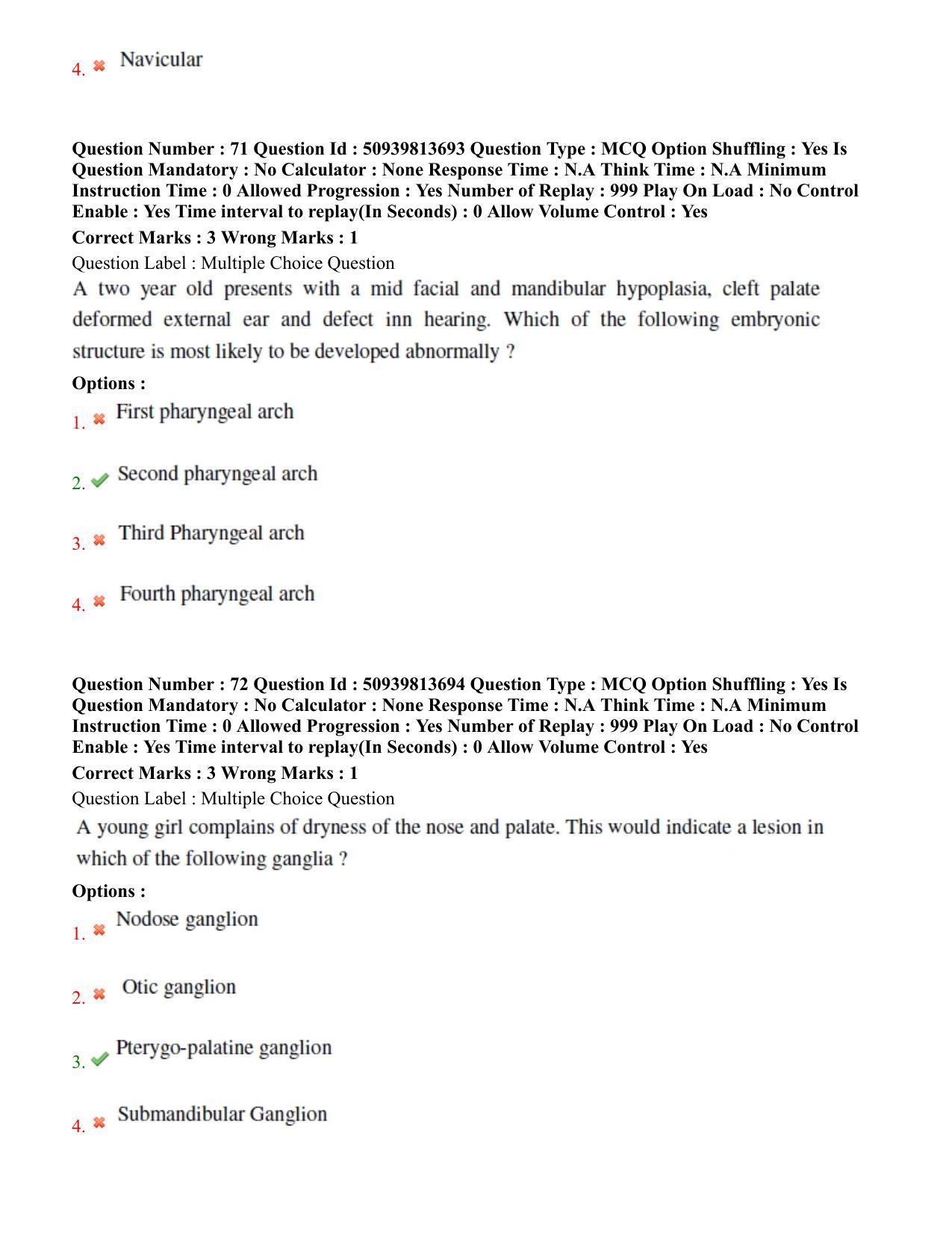 BHU RET Anatomy 2020 Question Paper - Page 41