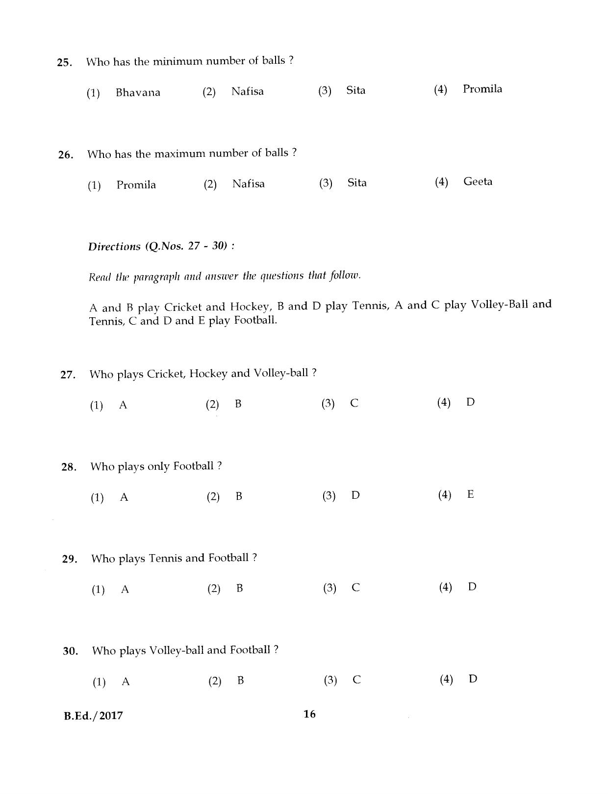 IGNOU B.Ed 2017 Question Paper - Page 16