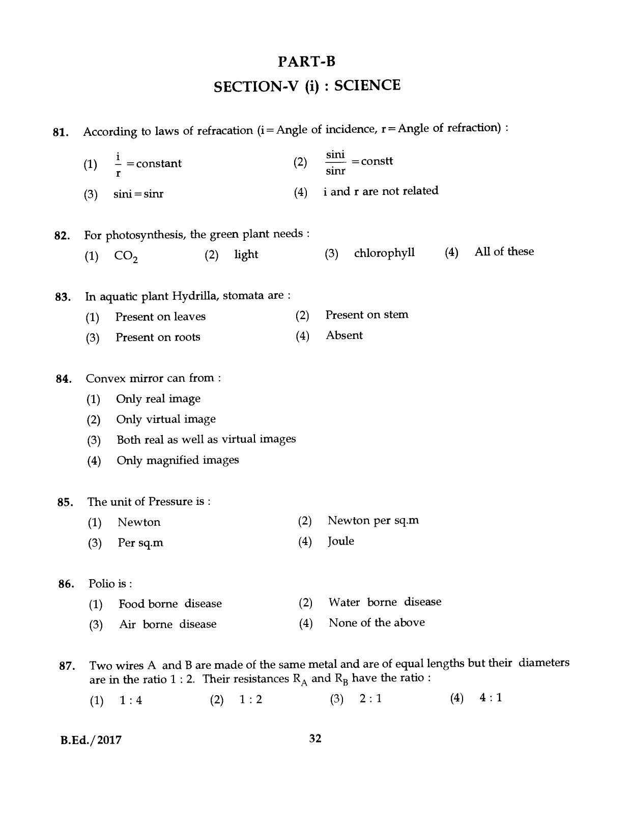 IGNOU B.Ed 2017 Question Paper - Page 32