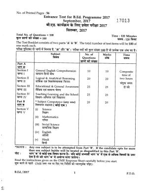 IGNOU B.Ed 2017 Question Paper