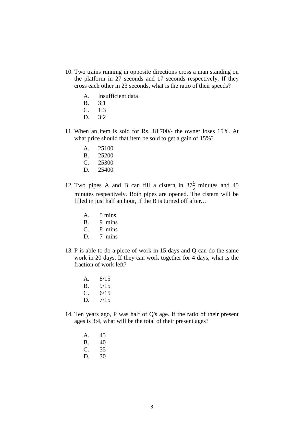 ISI Admission Test M.S (LIS) PLA 2018 Sample Paper - Page 3