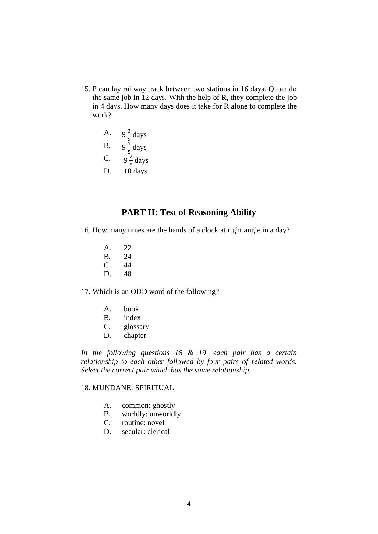 ISI Admission Test M.S (LIS) PLA 2018 Sample Paper - Page 4