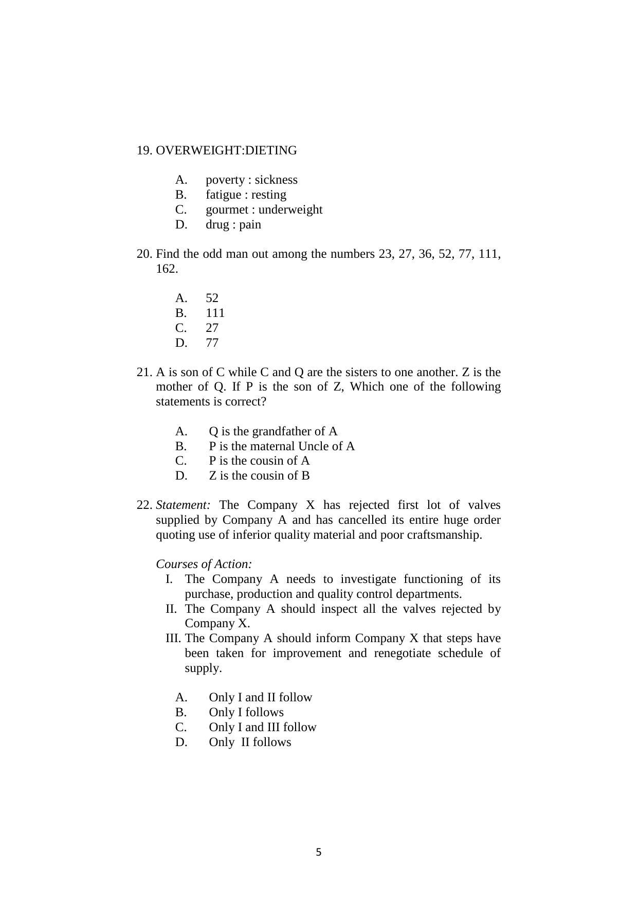 ISI Admission Test M.S (LIS) PLA 2018 Sample Paper - Page 5