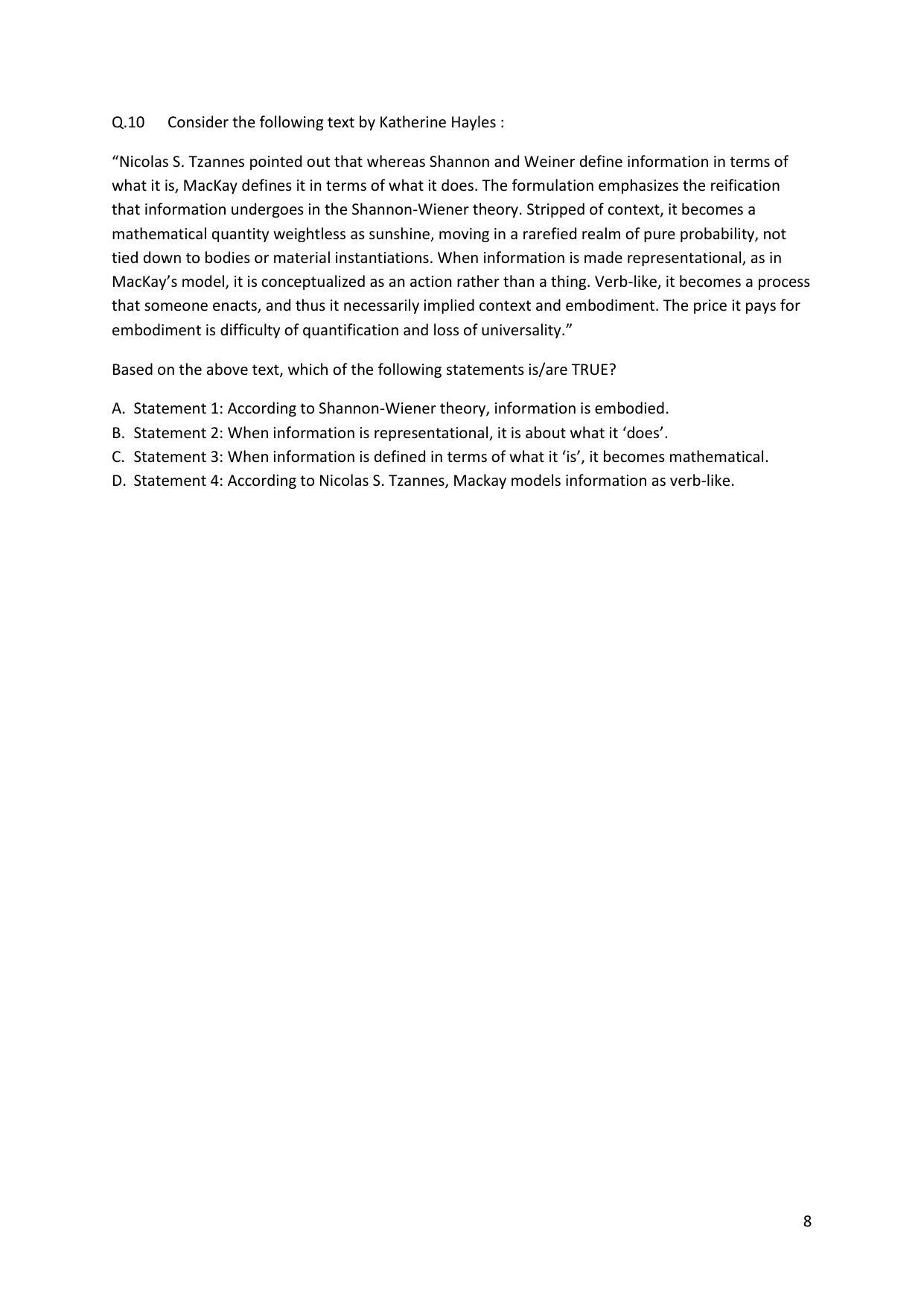 CEED 2018 Question Paper - Page 9
