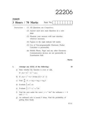 MSBTE Summer Question Paper 2019 - Applied Mathematics