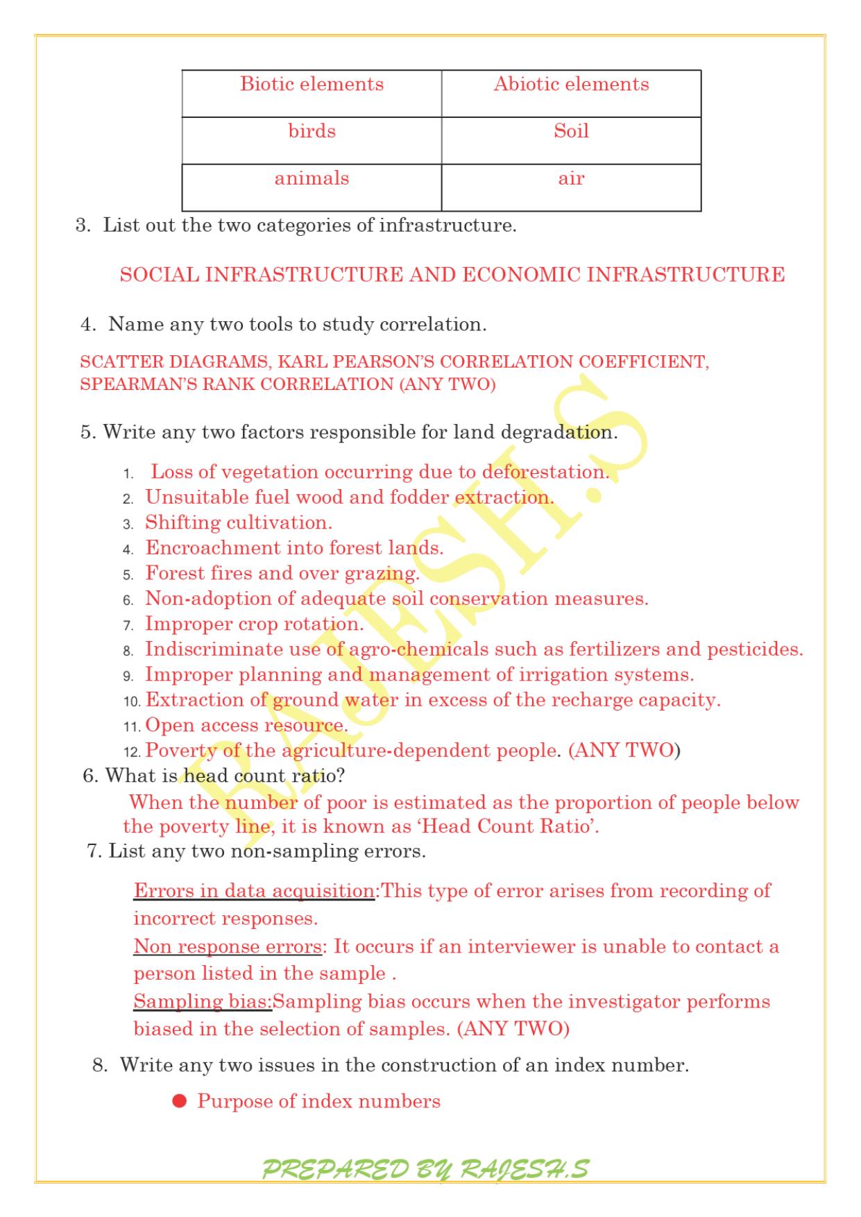 Kerala Plus One 2021 Economics Answer Key (Model) - Page 2