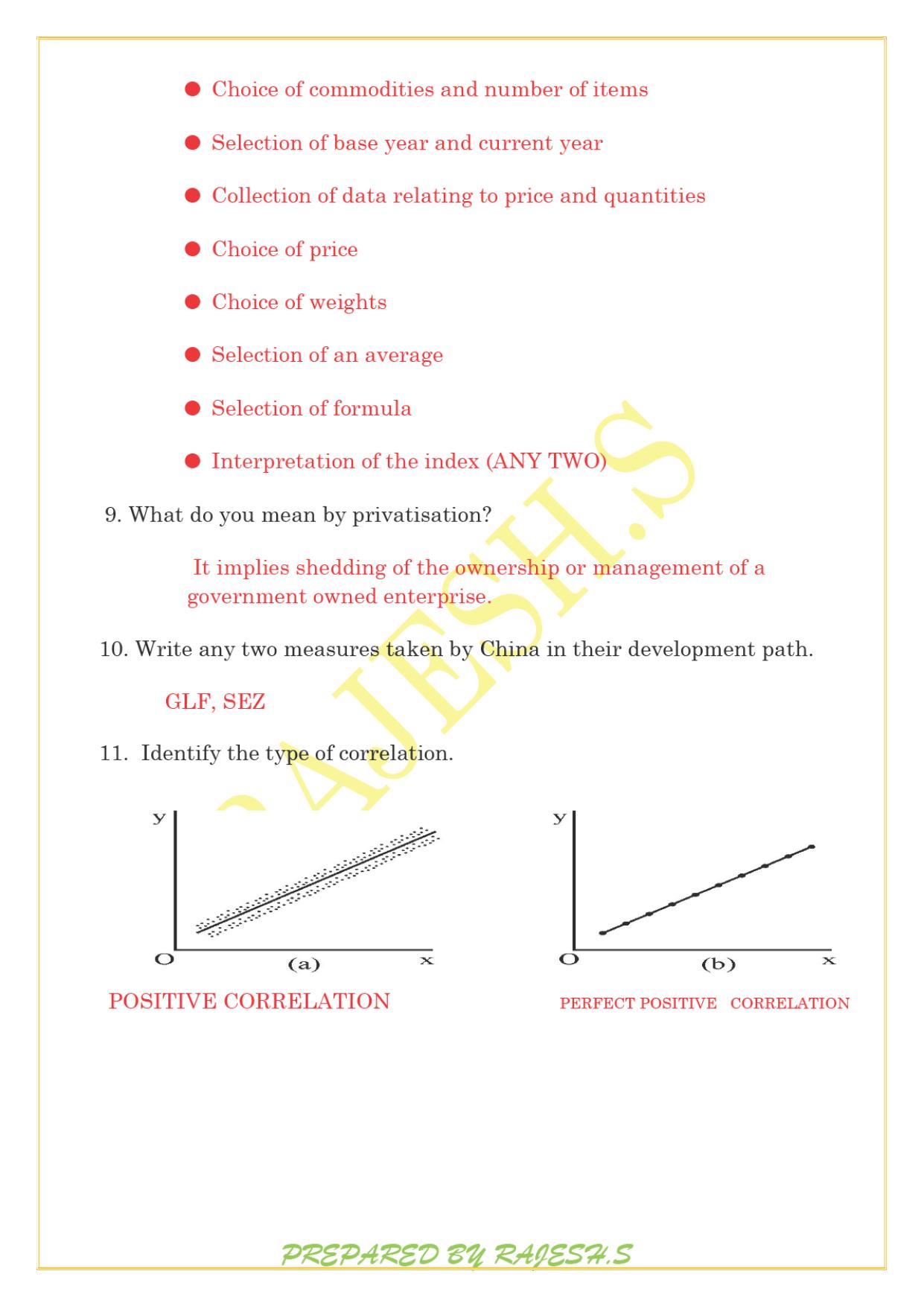 Kerala Plus One 2021 Economics Answer Key (Model) - Page 3