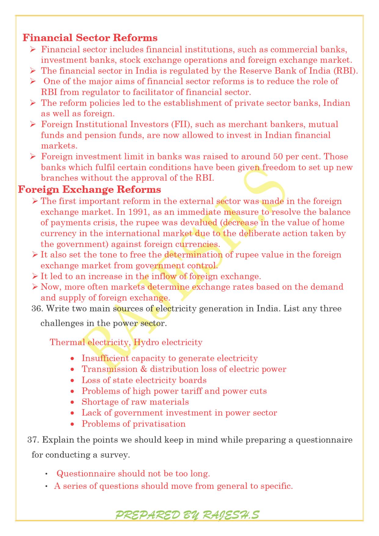 Kerala Plus One 2021 Economics Answer Key (Model) - Page 11