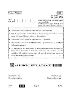 CBSE Class 12 367_Artificial Intelligence 2022 Question Paper