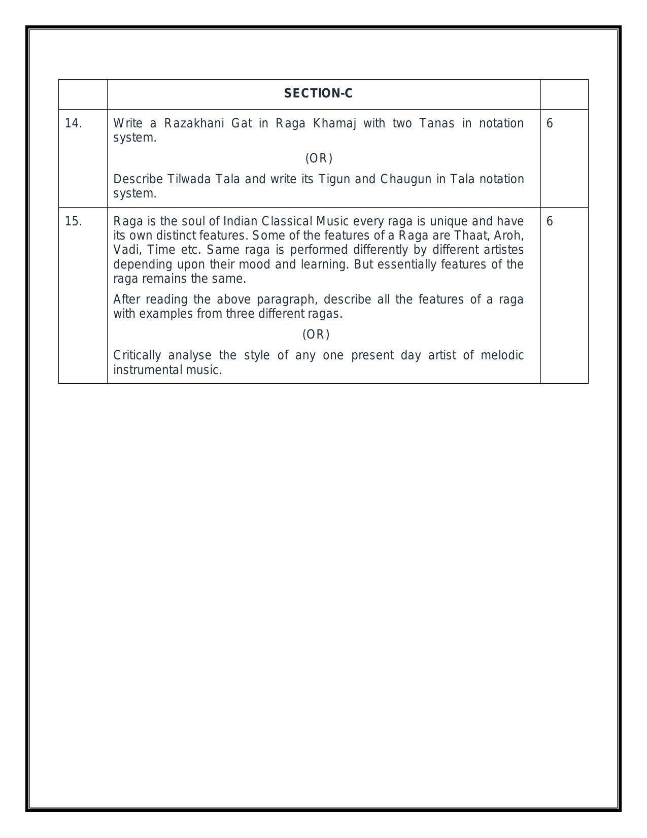 CBSE Class 10 Hindustani Music (Melodic) Sample Paper 2024 - Page 4