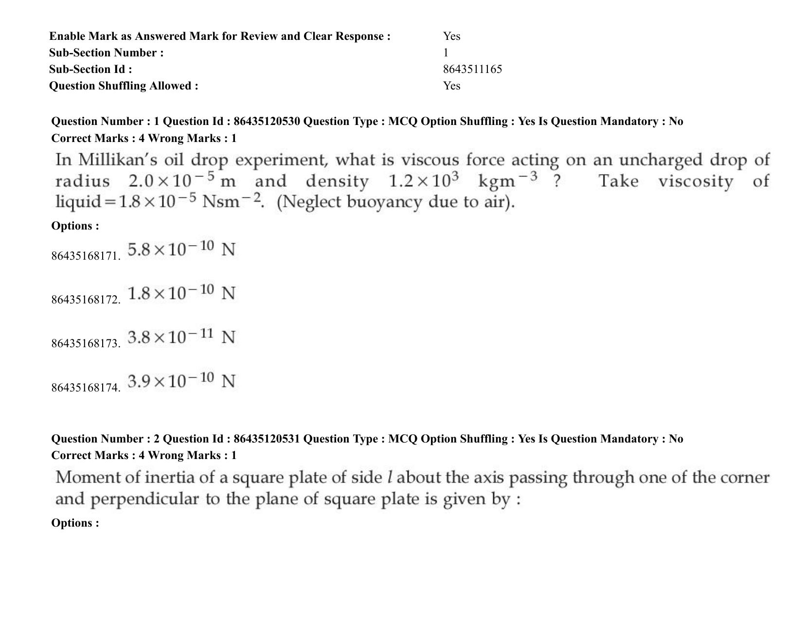 JEE Mains 2021: BTech (Shift 1) 27-08-2021 Question Paper - Page 2