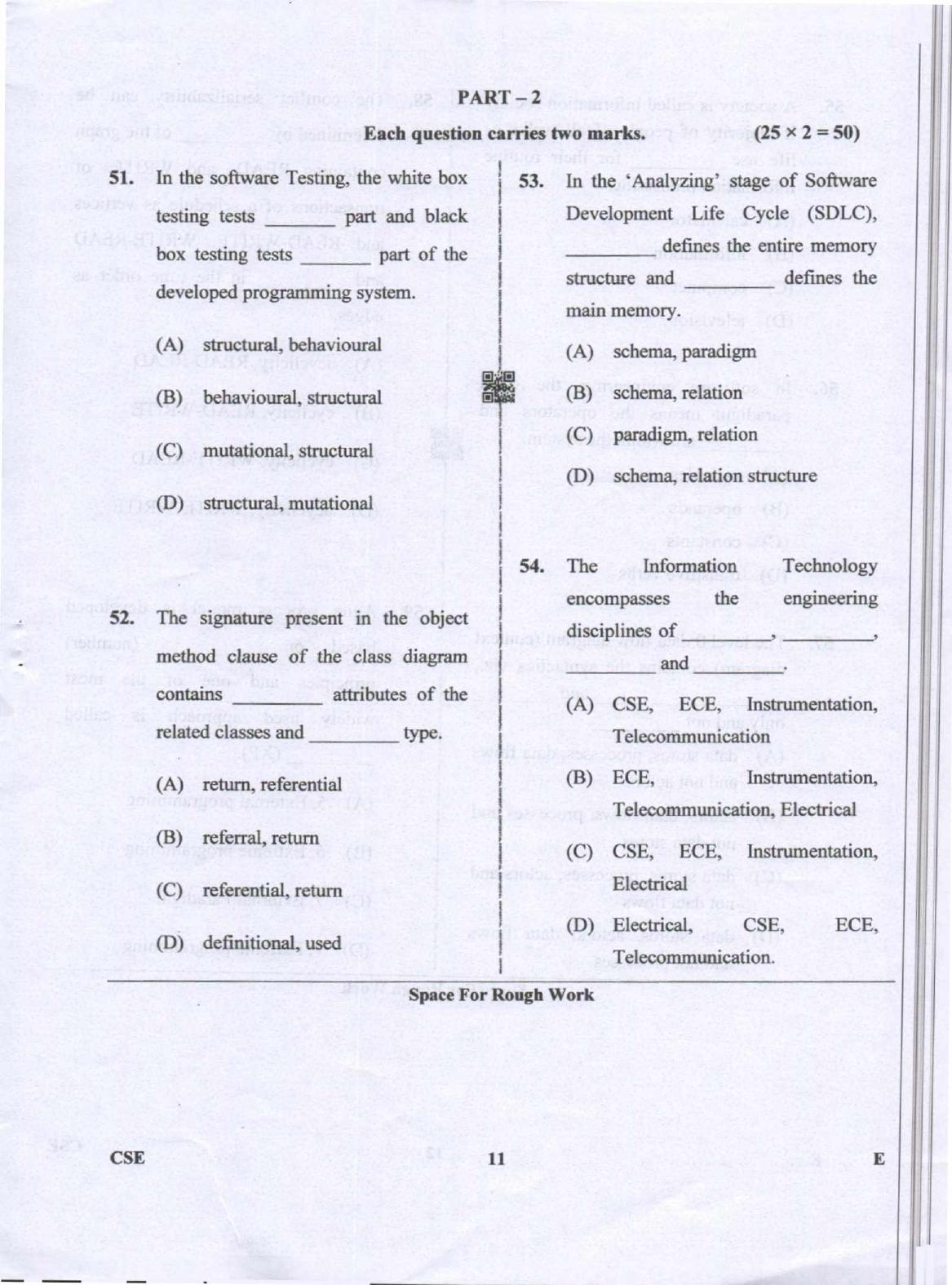 Karnataka PGCET 2019 Computer Science and Engineering Question Paper - Page 11