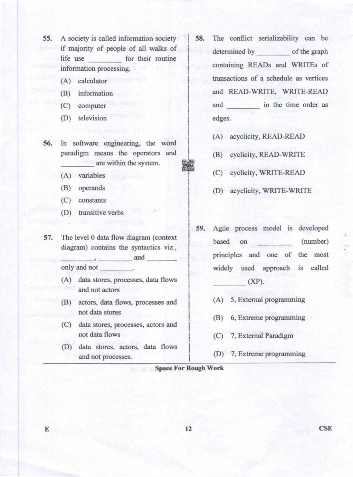 Karnataka PGCET 2019 Computer Science and Engineering Question Paper - Page 12