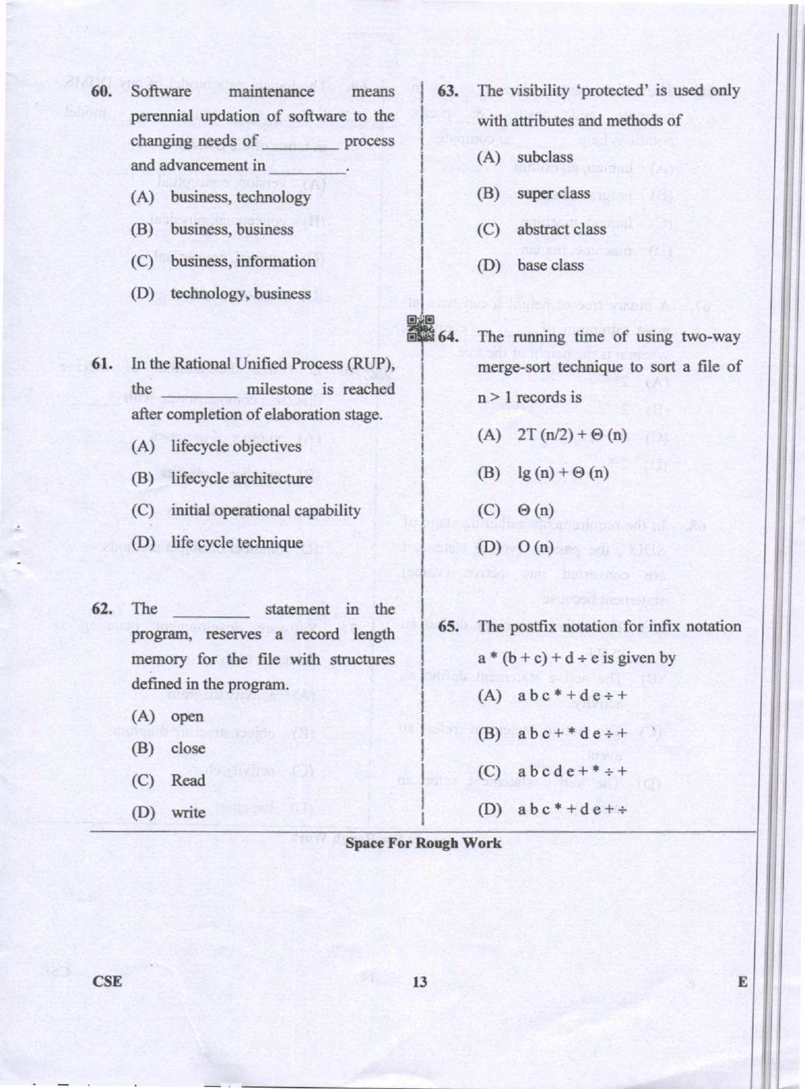 Karnataka PGCET 2019 Computer Science and Engineering Question Paper - Page 13