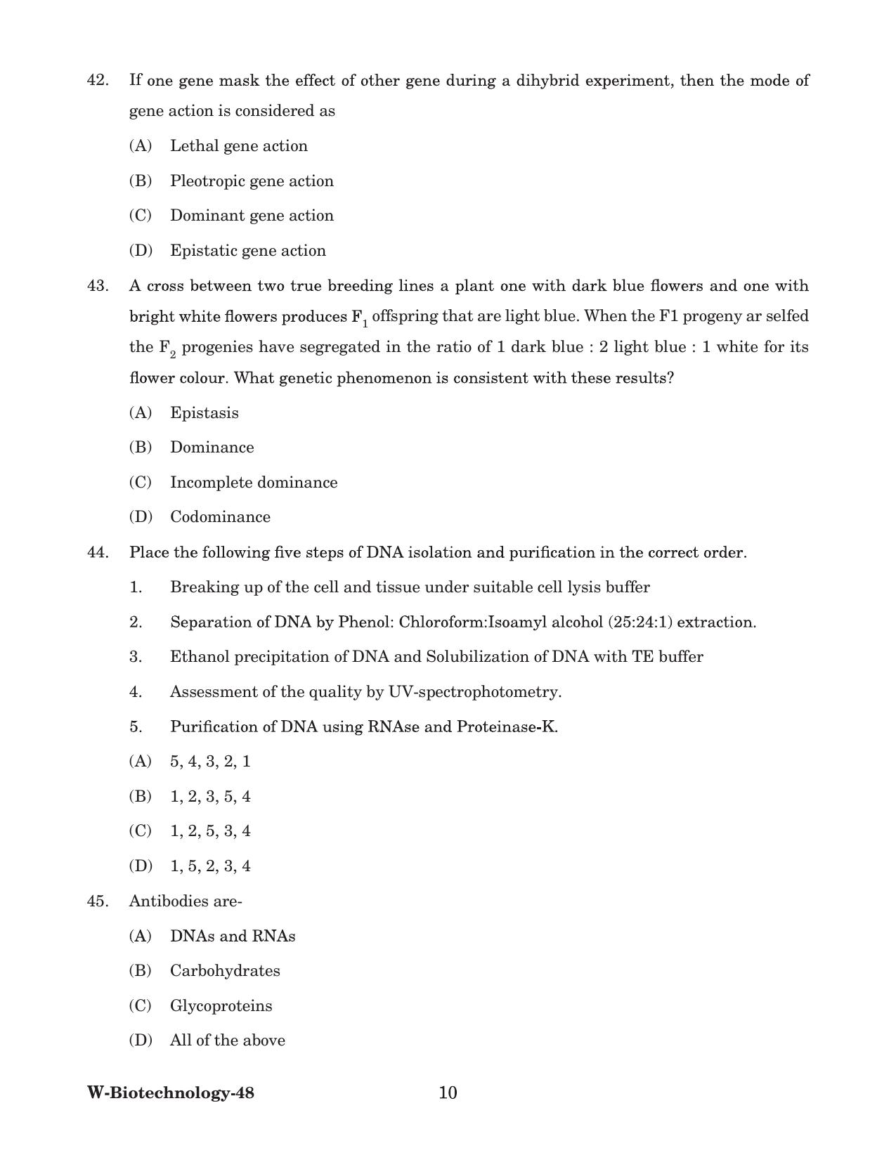 Odisha CPET 2022 BIOTECHNOLOGY Question Paper - Page 10