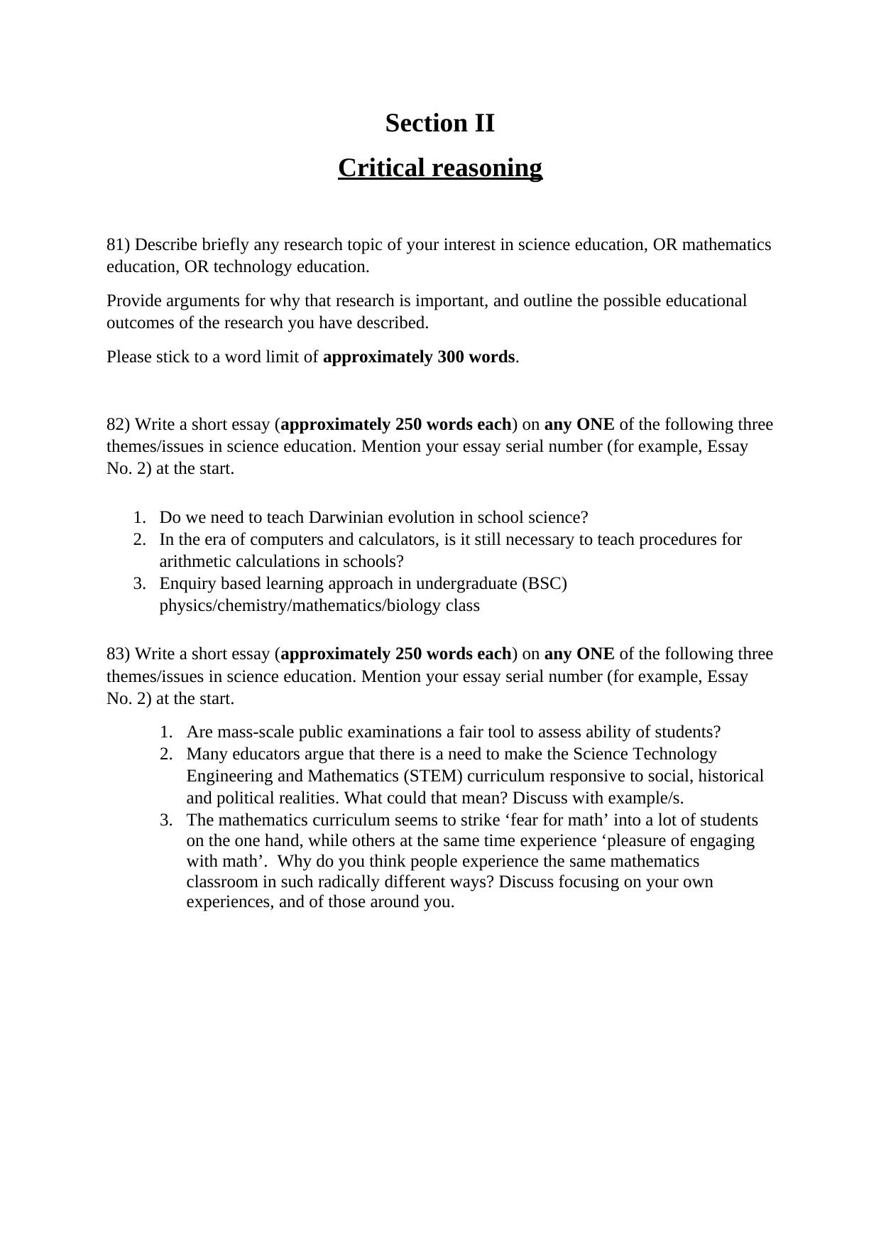 TIFR GS 2024 Science Education Question Paper - Page 41