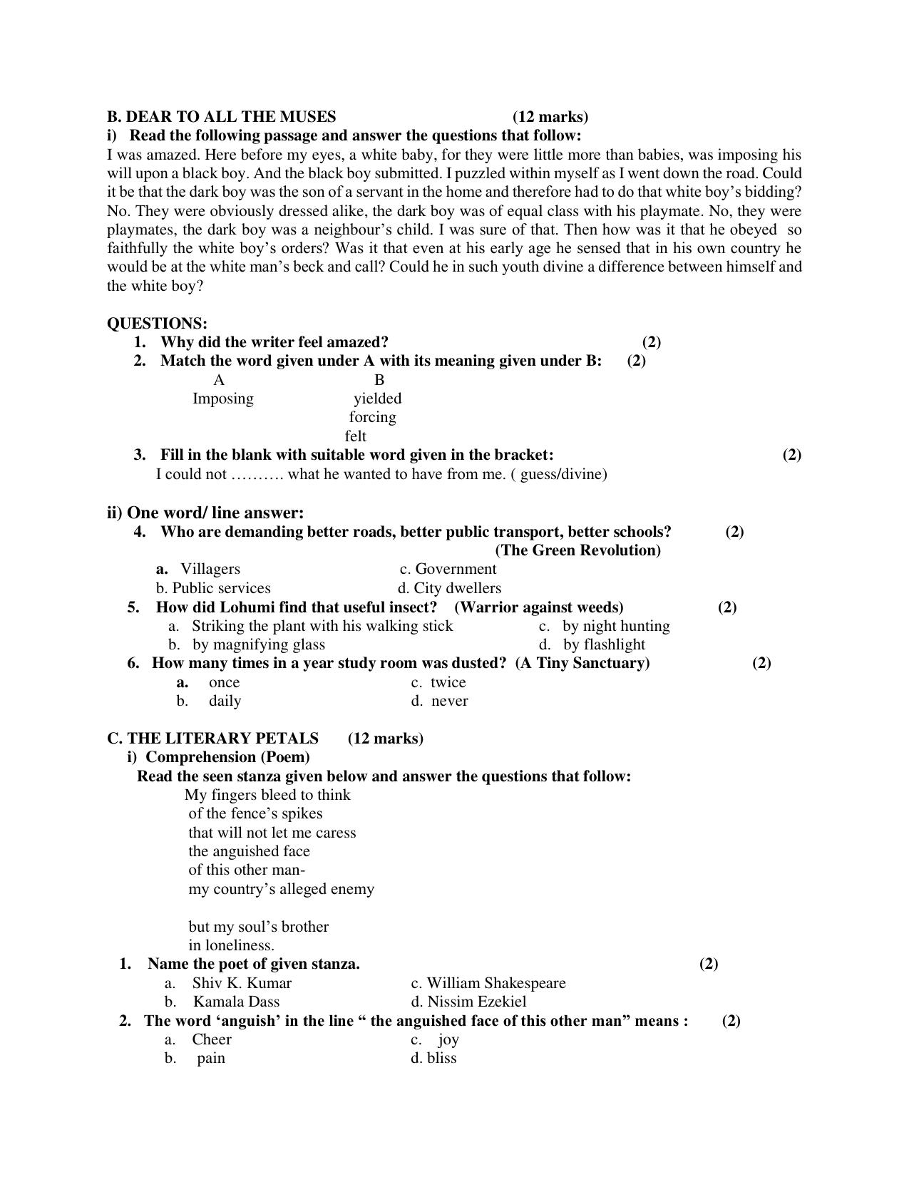 PSEB Class 12th English Elective (DA Students) Model Paper 2024 - Page 2