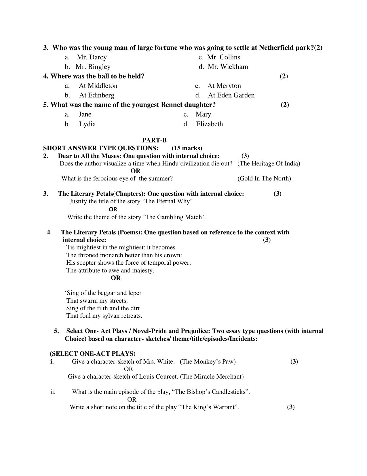 PSEB Class 12th English Elective (DA Students) Model Paper 2024 - Page 4