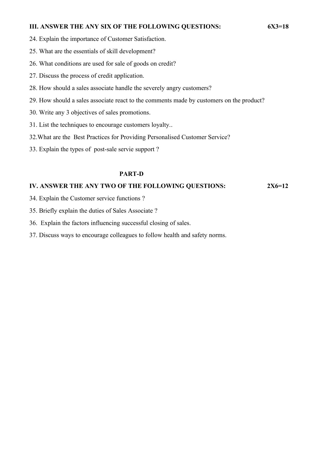 Karnataka 1st PUC Retail Model Question Paper 2025 - Page 3