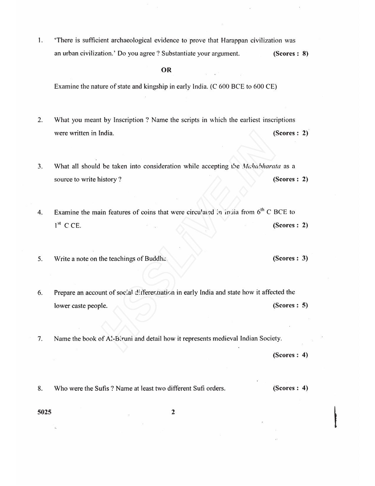 Kerala Plus Two 2017 History Question paper - Page 2