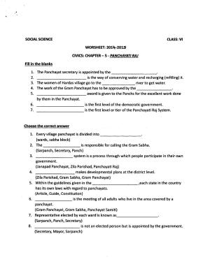 CBSE Worksheets for Class 6 Social Science Panchayati Raj Assignment