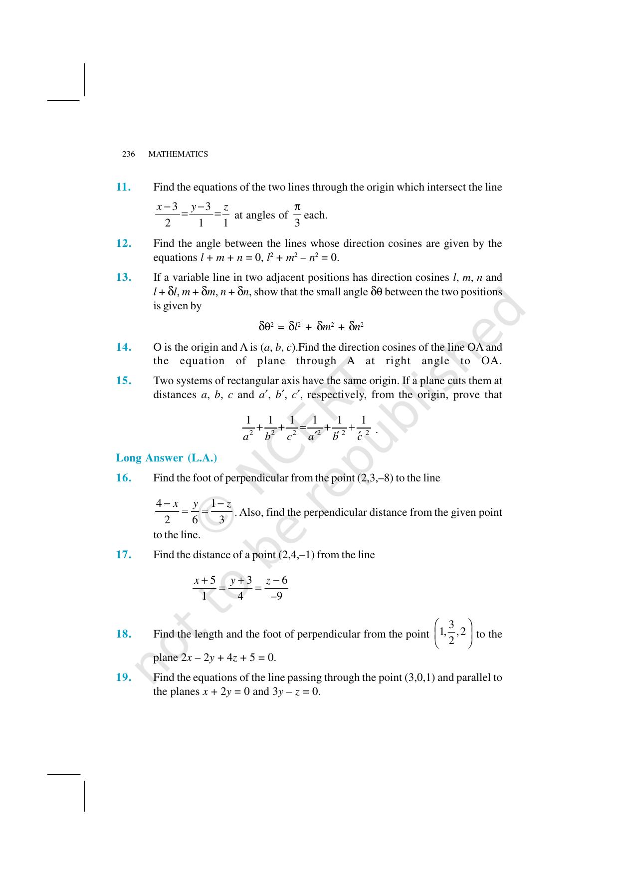 NCERT Exemplar Class 12: Mathematics Unit 11 (Three-Dimensional Geometry) - Page 17