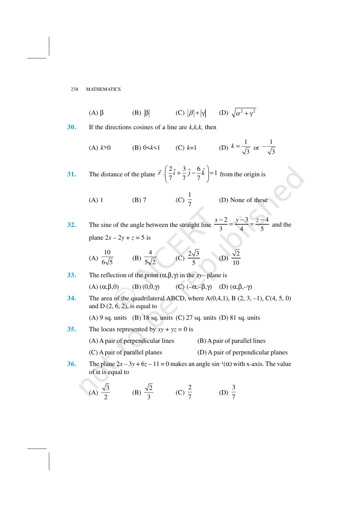 NCERT Exemplar Class 12: Mathematics Unit 11 (Three-Dimensional Geometry) - Page 19