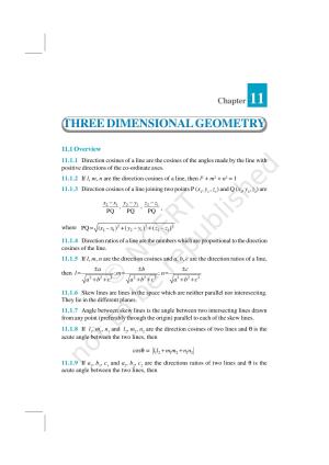 NCERT Exemplar Class 12: Mathematics Unit 11 (Three-Dimensional Geometry)