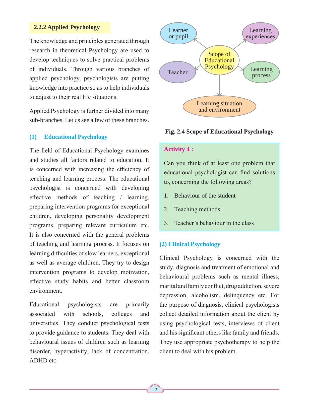Maharashtra Board Class 11 Psychology Textbook - Page 25