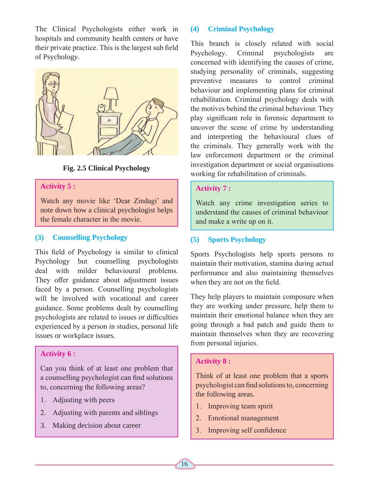 Maharashtra Board Class 11 Psychology Textbook - Page 26