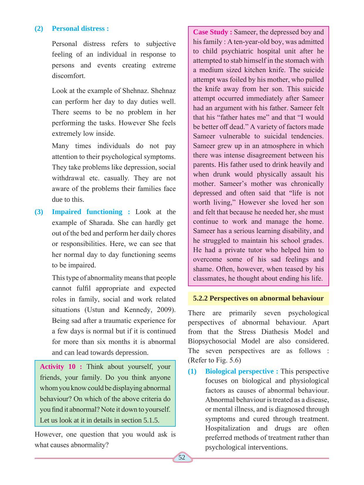 Maharashtra Board Class 11 Psychology Textbook - Page 62