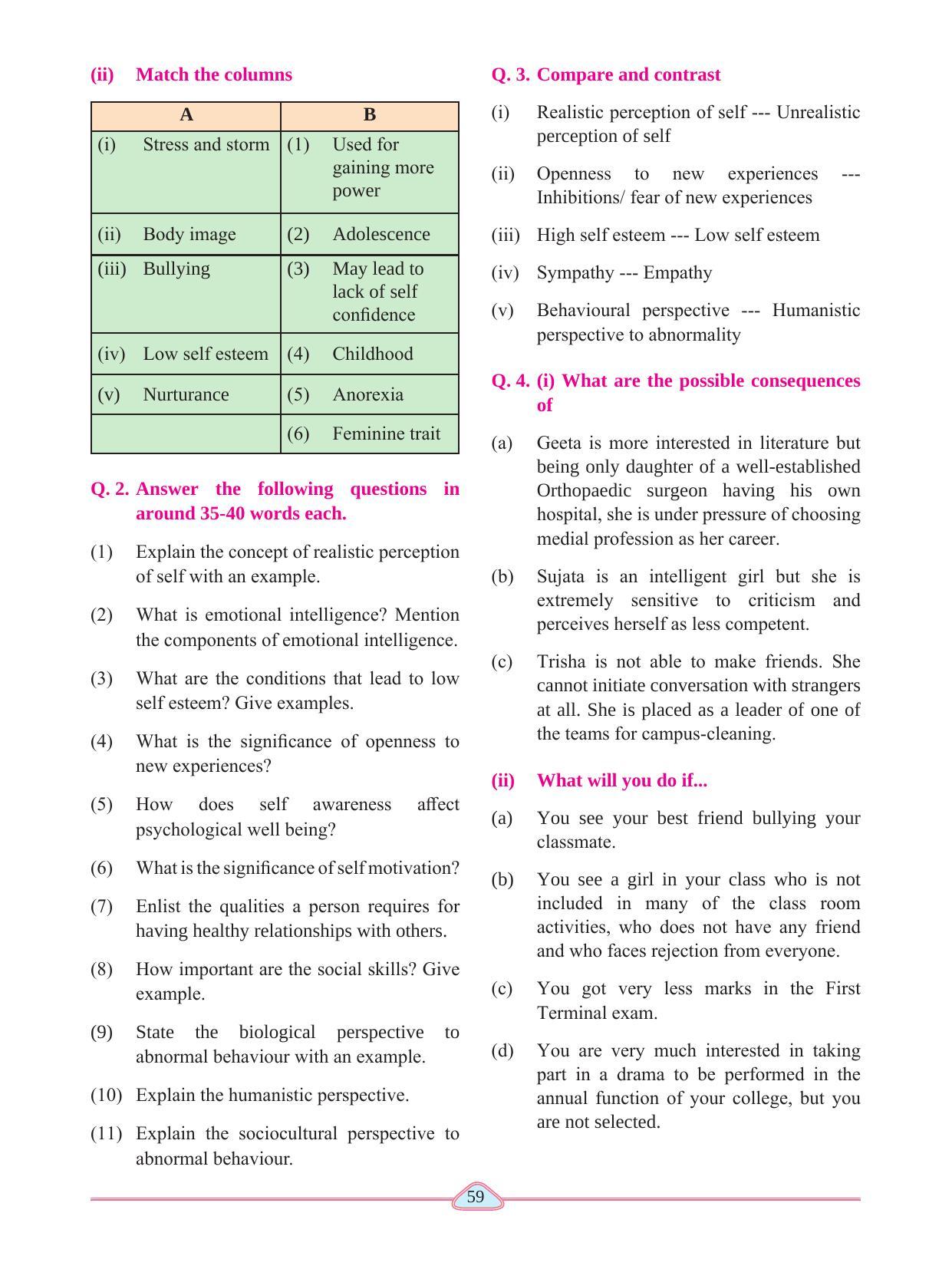 Maharashtra Board Class 11 Psychology Textbook - Page 69