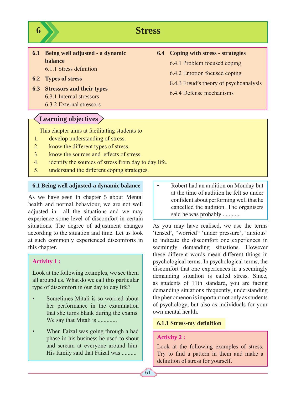 Maharashtra Board Class 11 Psychology Textbook - Page 71